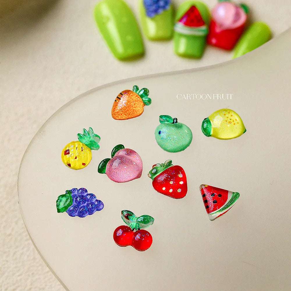 20pcs Lemon Resin Nail Charms – Mini Fruit Slice Nail Art Decorations, 11 x 12 mm (0.43 x 0.47 in) Mixed Colors