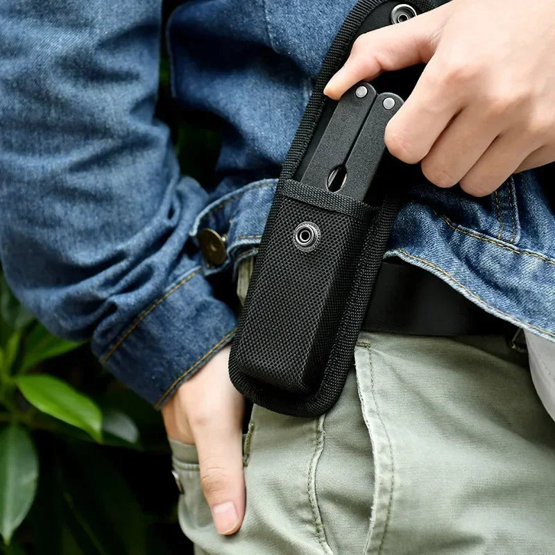 EDC Tactical Nylon Oxford Folding Knife Sheath Pouch – Small & Large