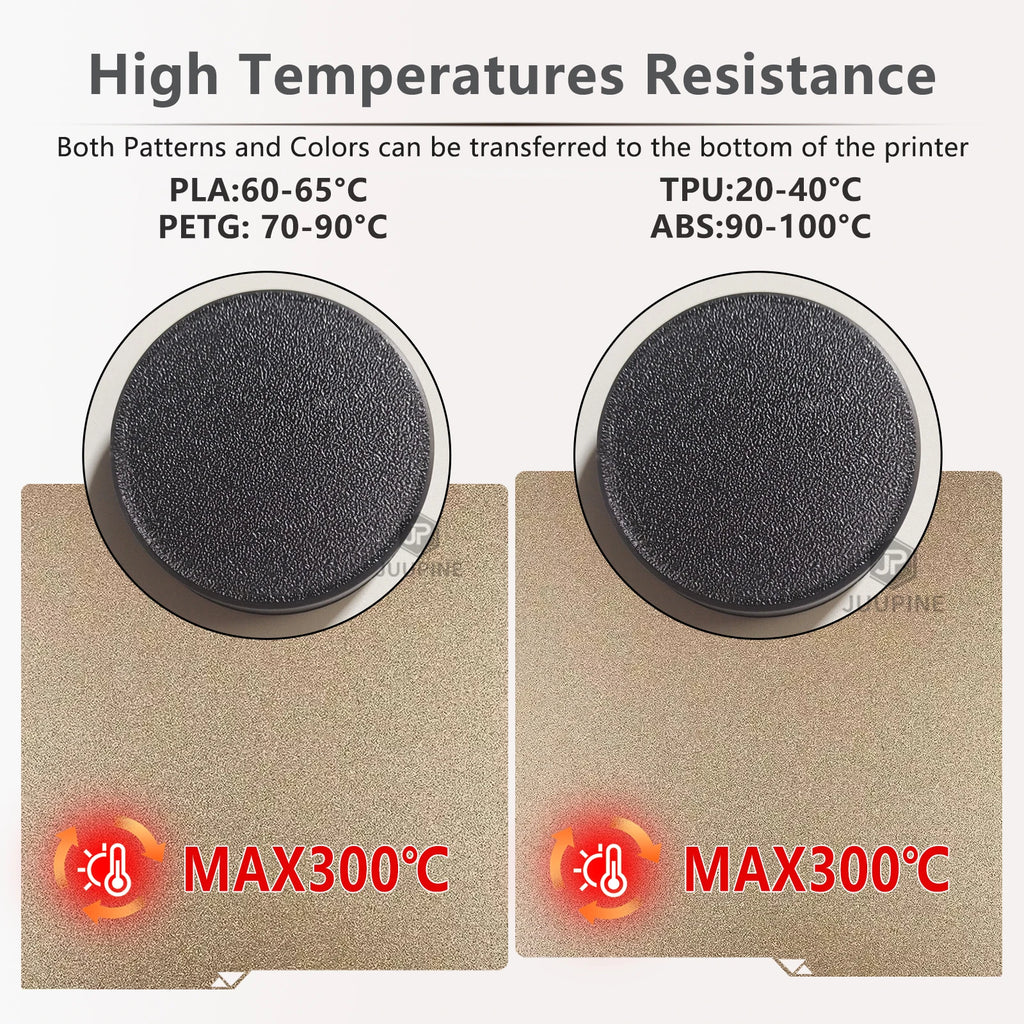 264 x 276 mm (10.4 x 10.9 in) Double-Sided PEI Spring Steel 3D Printer Build Plate – Textured Removable Heatbed