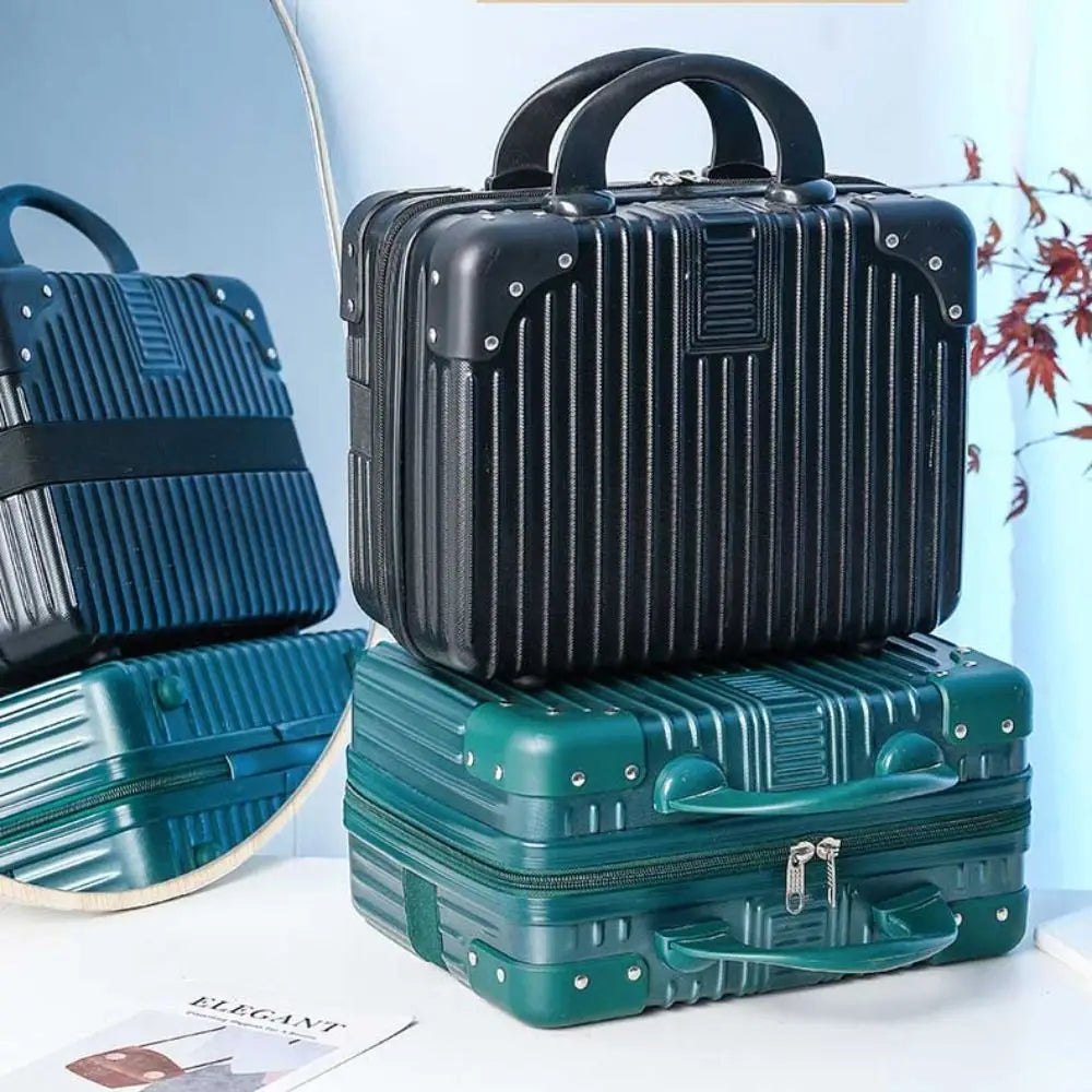 14-Inch Mini Travel Makeup Case — Hard Shell Cosmetic Organizer with Password Lock