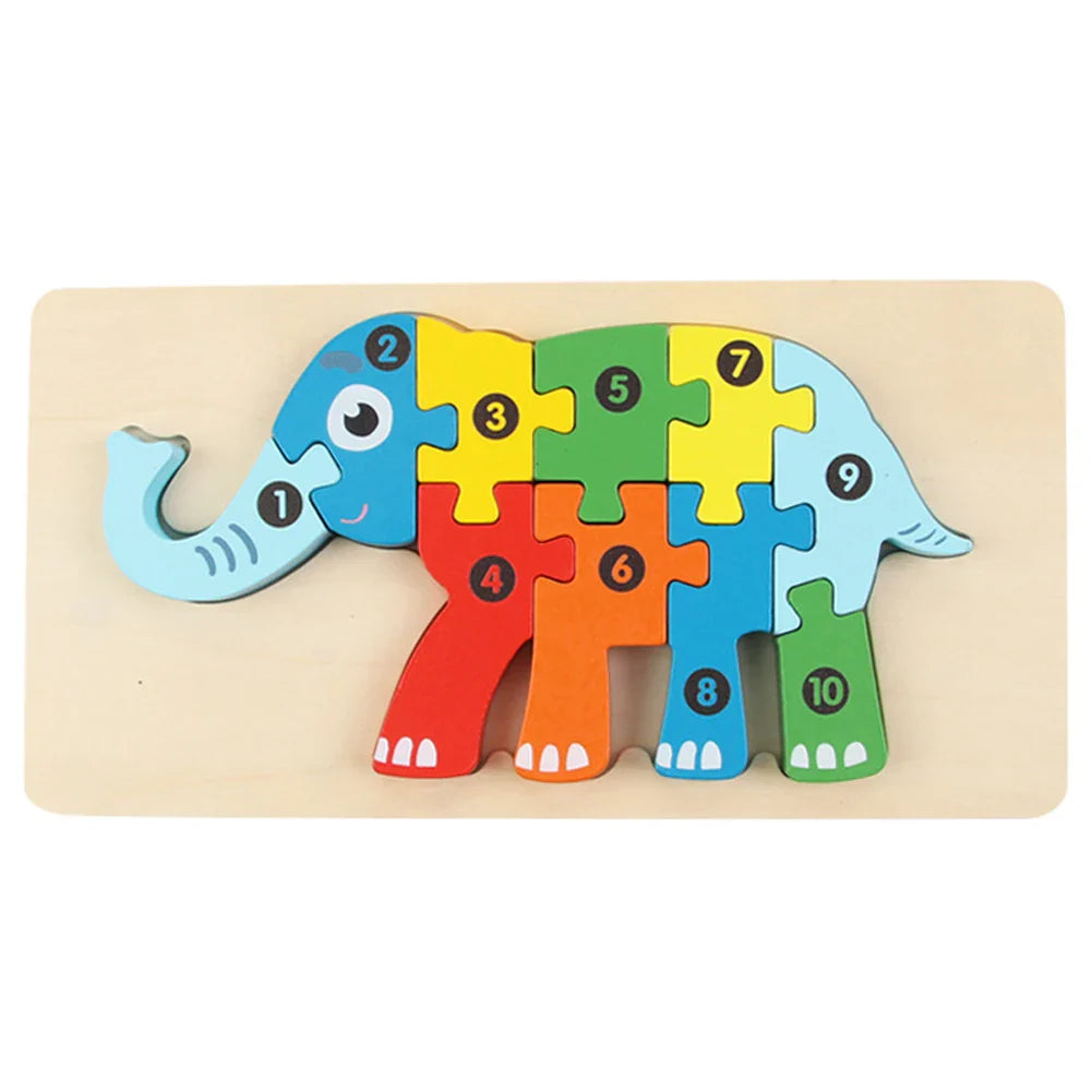 3D Wooden Animal Puzzles for Toddlers Ages 2-6 - Educational Montessori Fine Motor Toy