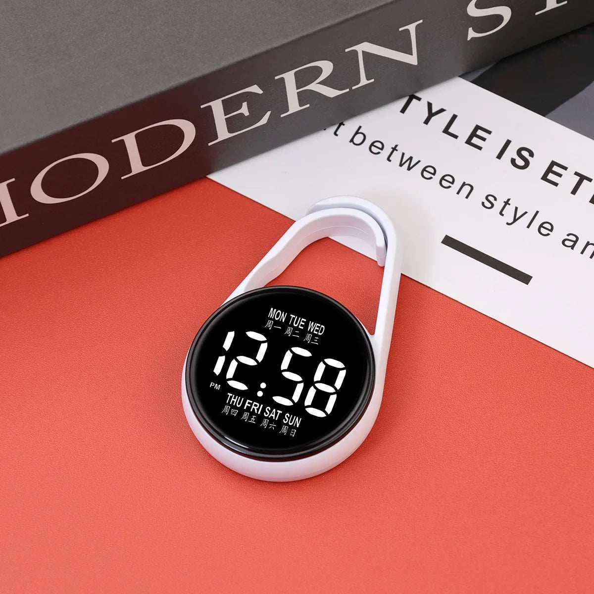 LED Hanging Digital Pocket Watch with Night Light Touch Control Pendant Clock