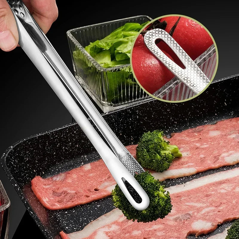 Stainless Steel Kitchen & BBQ Tongs – 9.4 in/11 in (24/28 cm) Grill, Serving & Cooking Tweezers