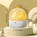 Crown Star Projector Night Light — Rotating LED Ceiling Lamp with Remote, USB Powered, 6 Projection Discs for Kids Bedroom & Parties
