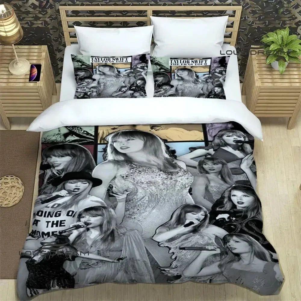 Luxury 3D Print Microfiber Duvet Cover Set with 2 Pillowcases – 100% Polyester Soft Breathable Bedding, Perfect Birthday Gift