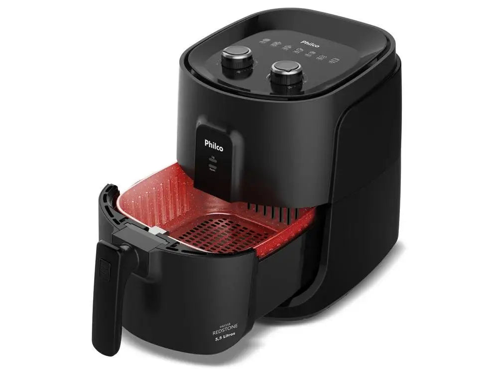 Air Fryer 5.5L (5.8 qt) Square Basket – 1500W Black, 220V, 360° Hot Air, 0–60 min Timer