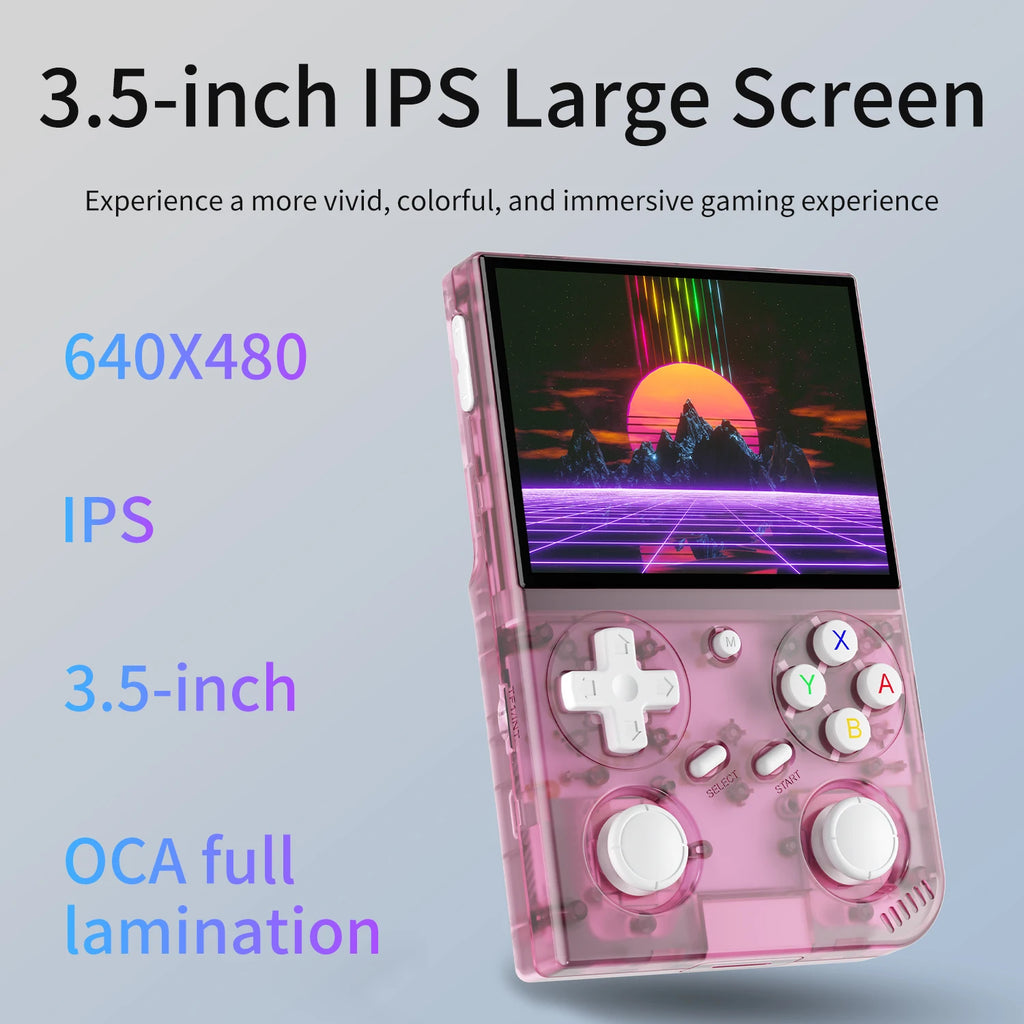 Retro Handheld Game Console 3.5-inch IPS 640x480 Linux 64-bit Quad-Core Portable Pocket Player 64GB 4000+ Games