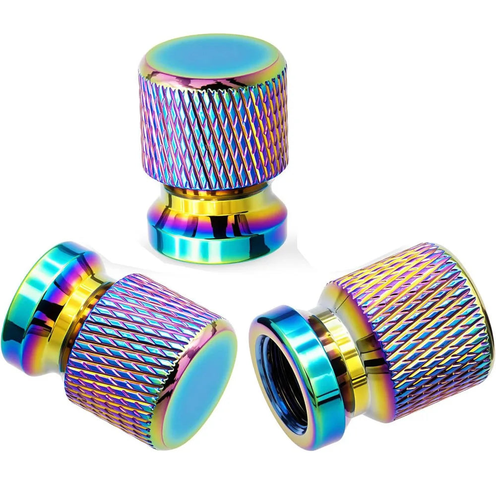 Aluminum Tire Valve Stem Caps 16 x 12mm (0.63 x 0.47 in) Universal 8mm Thread - Metal Valve Caps for Car Bike SUV Truck