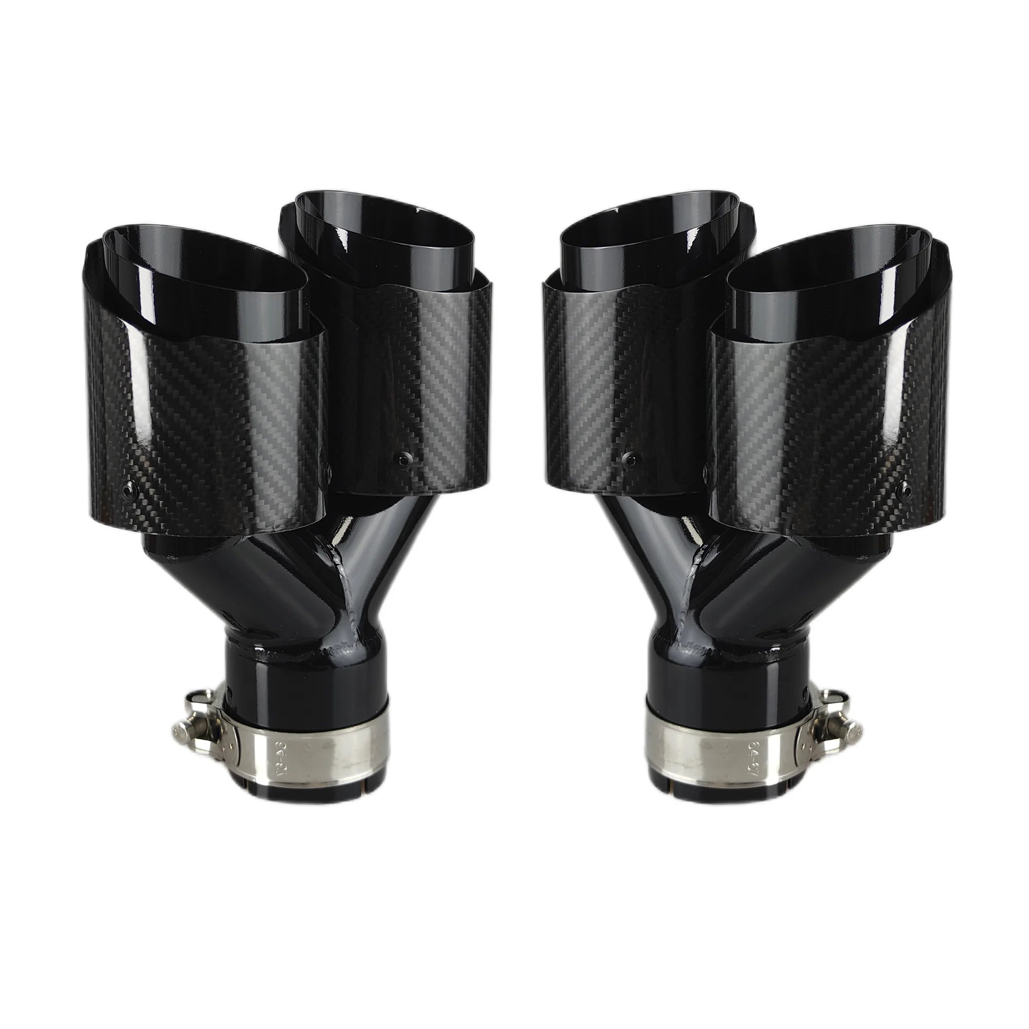 Carbon Fiber 304 Stainless Steel Rear Exhaust Tip Decorative Muffler - Universal Fit