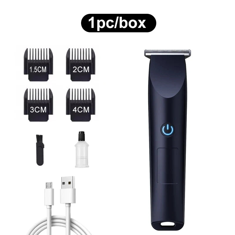 USB Rechargeable Cordless Hair Clipper and Beard Trimmer with Adjustable Cutter Head for Men