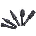 5-Piece Black Wolf Tooth Rotary Burr Set — Woodworking Grinding & Polishing Bits for Rotary Tools