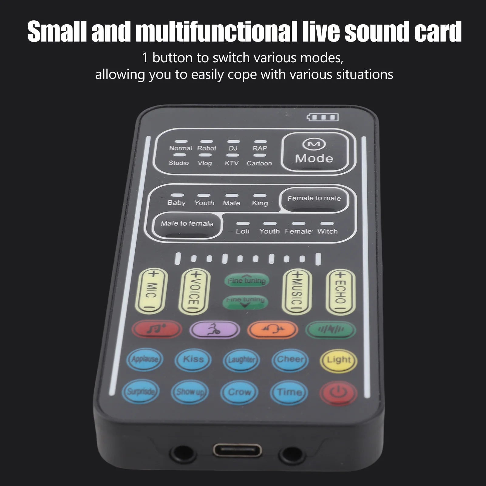 Portable Voice Changer Mini Sound Card - Multifunction Recording Set for Gaming, Streaming & PC