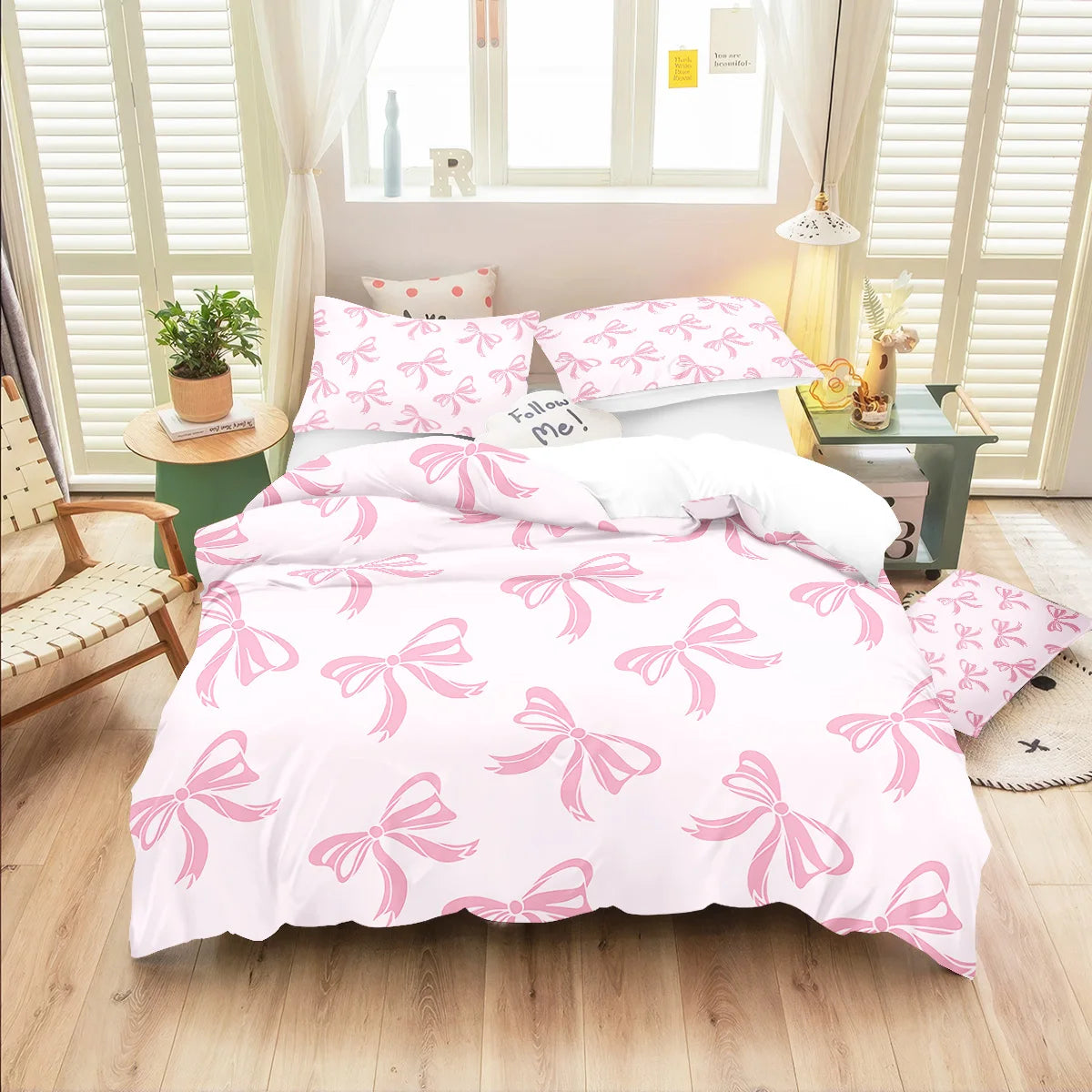 Butterfly Print 3-Piece Bedding Set — 1 Duvet Cover + 2 Pillowcases, Soft Polyester, Multiple Sizes (Twin/Full/Queen/King)