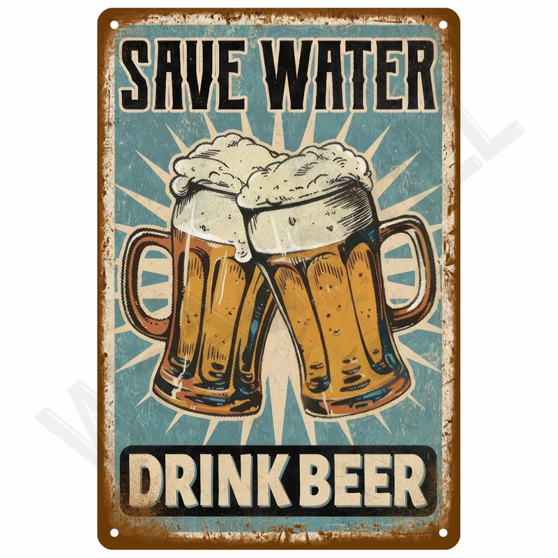 Retro Metal Wall Sign 20 x 30 cm (7.8 x 11.8 in) Vintage Tin Bedroom Wall Art