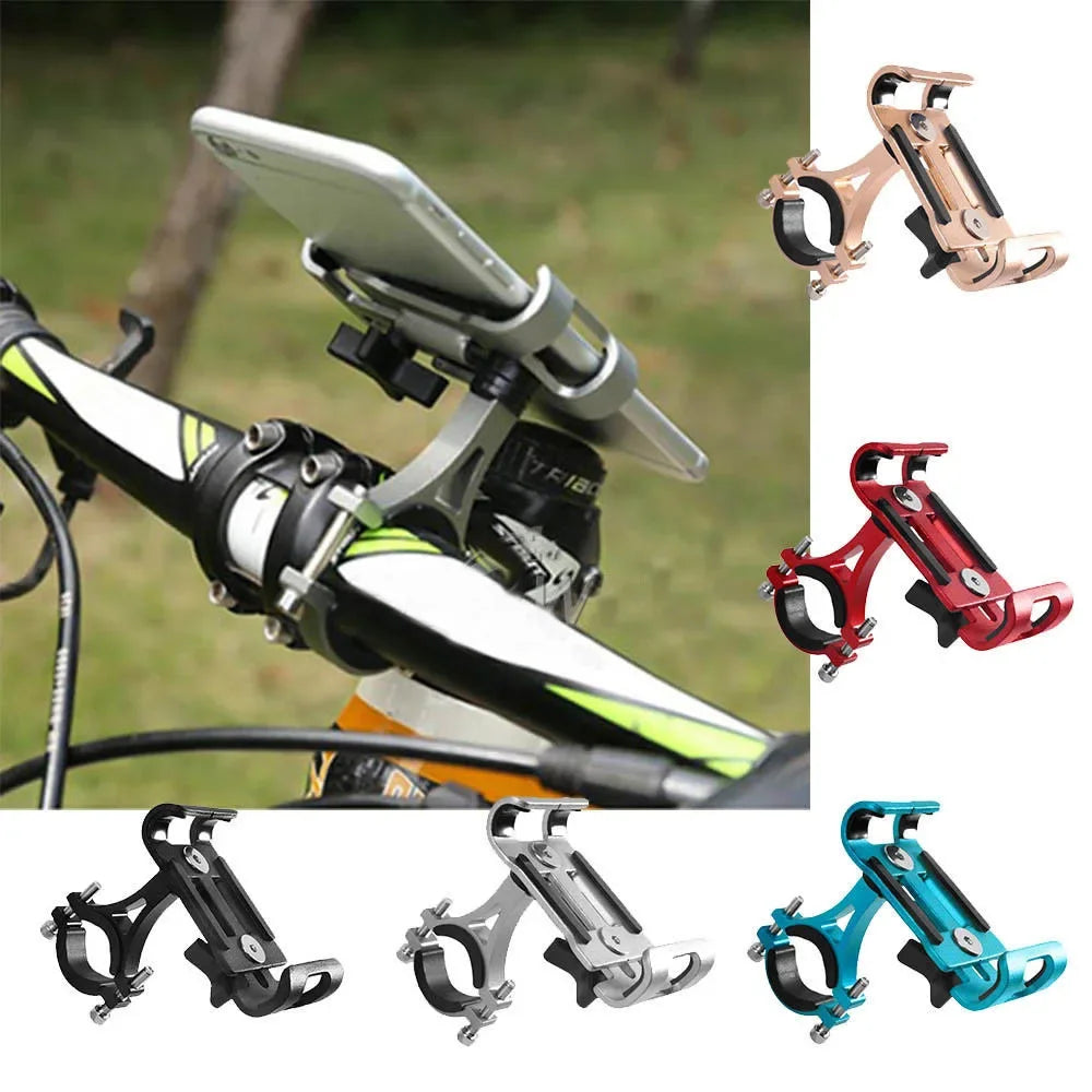 Aluminum Alloy 360° Rotating Anti-Slip Bike & Motorcycle Phone Holder – GPS Clip for iPhone, Xiaomi (Fits 3.5–6.5 in / 8.9–16.5 cm)