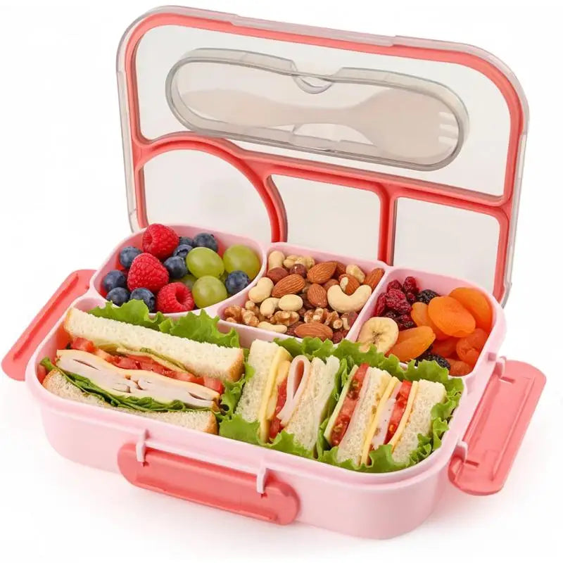 4-Compartment Bento Lunch Box 1000 ml (23 x 17 x 5 cm | 9.1 x 6.7 x 2.0 in) Reusable Leakproof Microwave & Dishwasher Safe