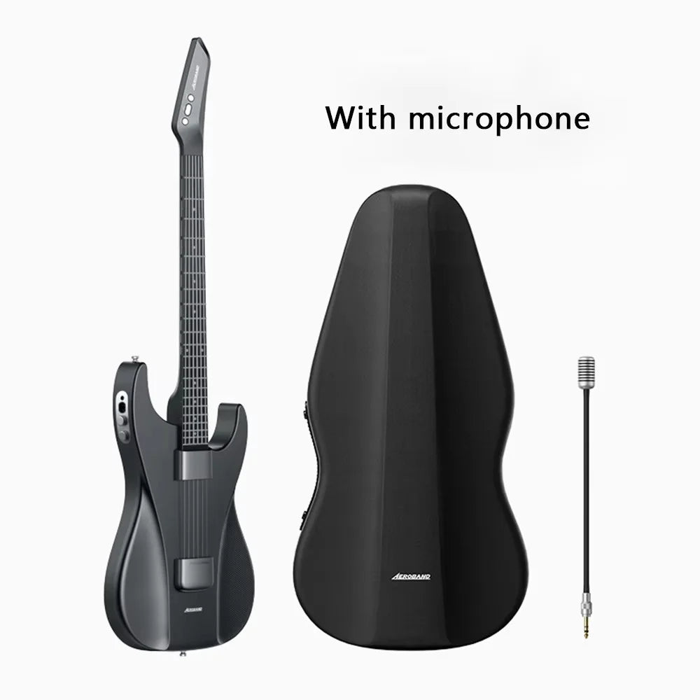 Portable Smart Hybrid Guitar — Pain-Free Silicone Strings, 9 Tone Modes, Built-In Speaker & Mic