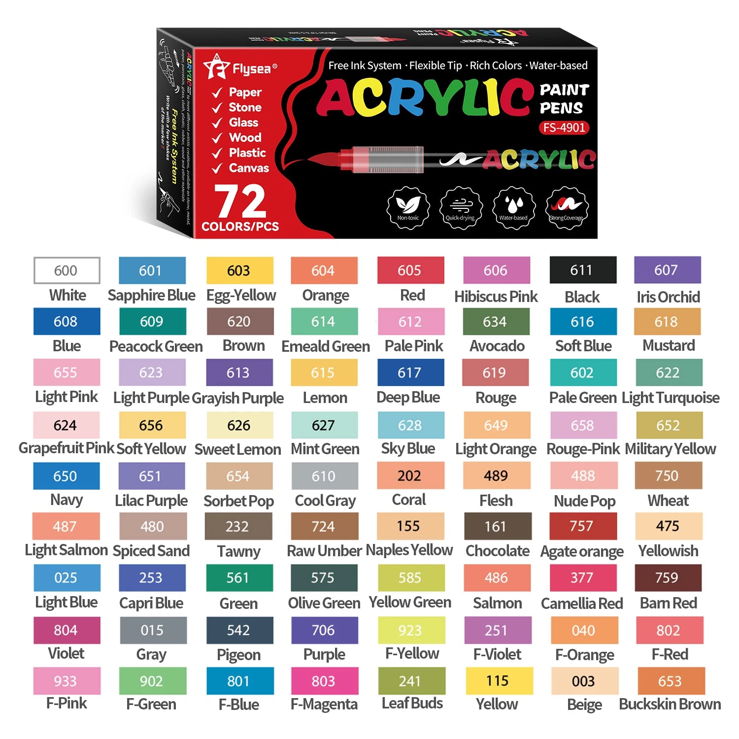 Acrylic Paint Brush Marker Set – Soft Brush Tip with Automatic Ink Control | Paint Pens for Wood, Stone, Glass, Canvas & Fabric