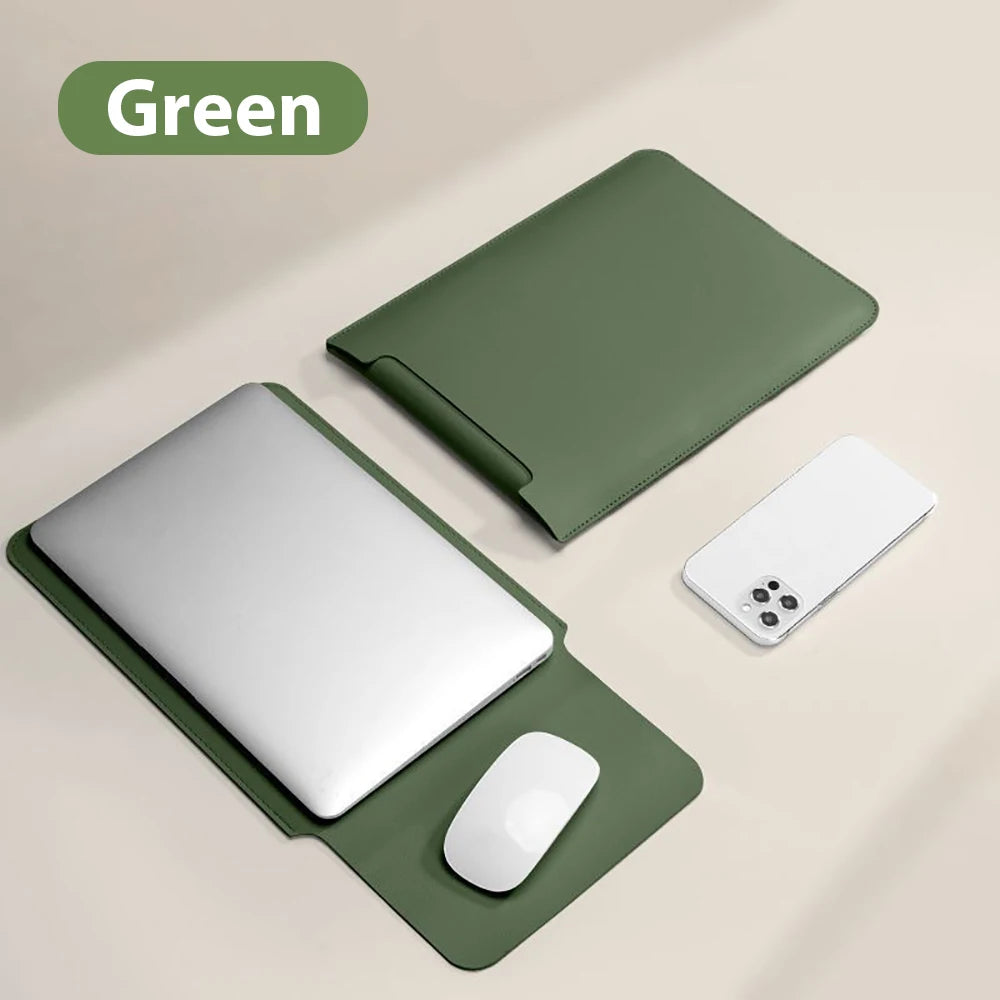 Laptop Sleeve Case 11/13/14/15/16 in (28–41 cm) – Waterproof PU Sleeve & Portable Mouse Pad, Fits 12.9 in Tablet