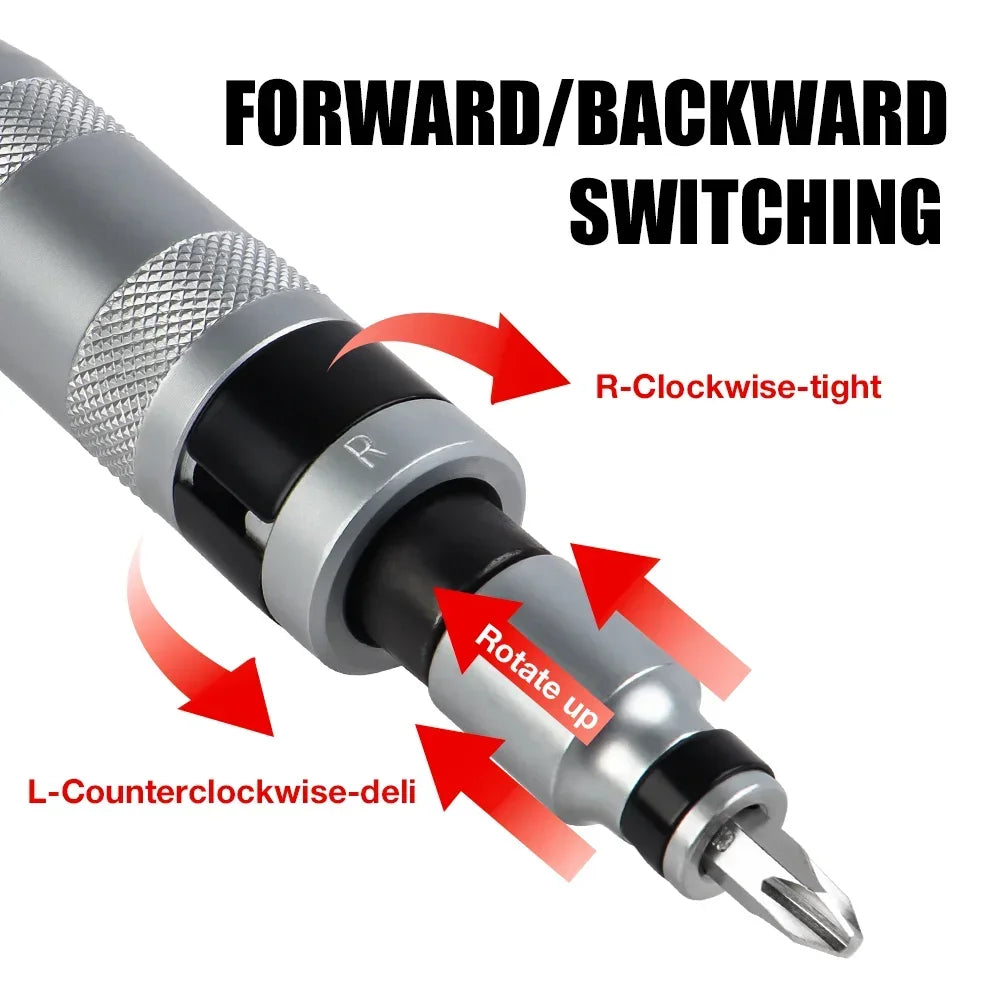 7/12-Piece Portable Reversible Impact Screwdriver Set — Manual & Cordless Driver Kit with Case for Home DIY