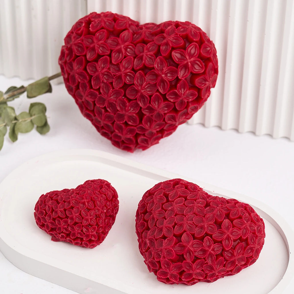 3D Love Flower Silicone Mold – Heart Candle, Soap, Resin & Chocolate DIY Kit for Valentine's Day