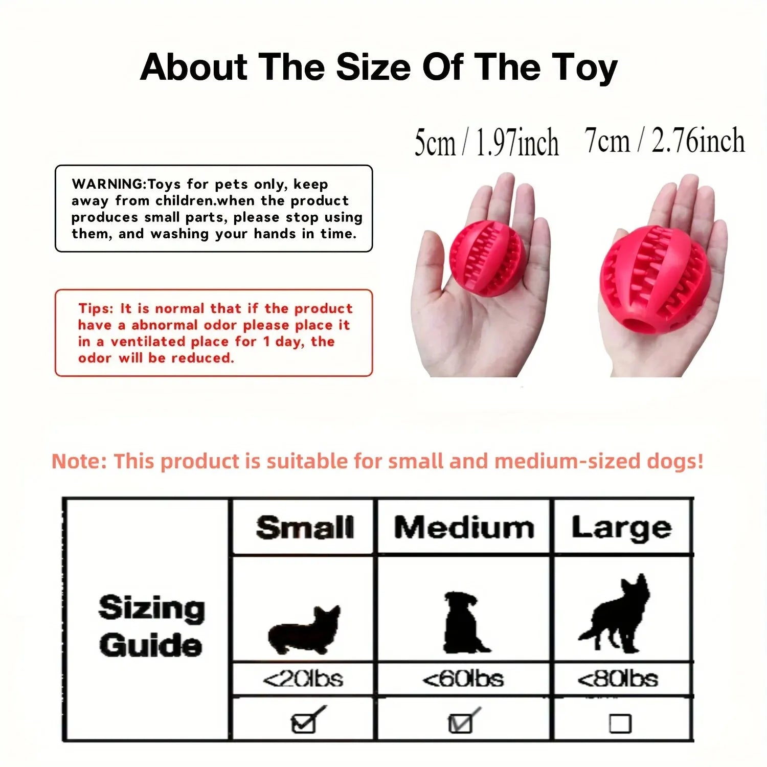 Dog & Cat Chew Toy Ball, Non-Toxic Bite-Resistant Treat Feeder & Dental Cleaning Ball
