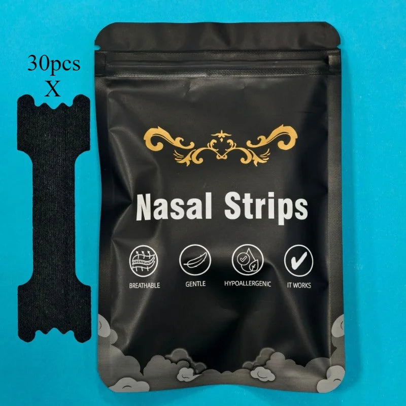 30-Pack Enhanced Adhesion Nasal Strips for Sports & Sleep, Breathable Anti-Snoring Nose Strips