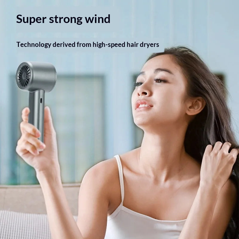 Portable Handheld USB Rechargeable Fan — High-Speed Personal Cooling with Ice Cooling & Adjustable Wind