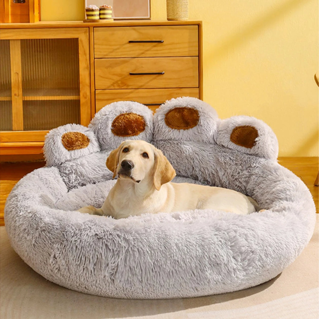 Fluffy Plush Dog Bed — Round Calming Donut Pet Sofa for Cats & Dogs, Sizes S-XL (50–90 cm | 19.7–35.5 in)