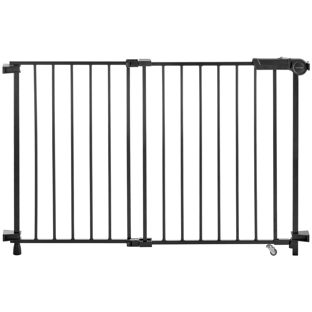 Adjustable Baby & Pet Gate 29.5–43 in (75–109 cm) Width, 28 in (71 cm) High Walk-Through No-Threshold Gate with One-Hand Double-Lock