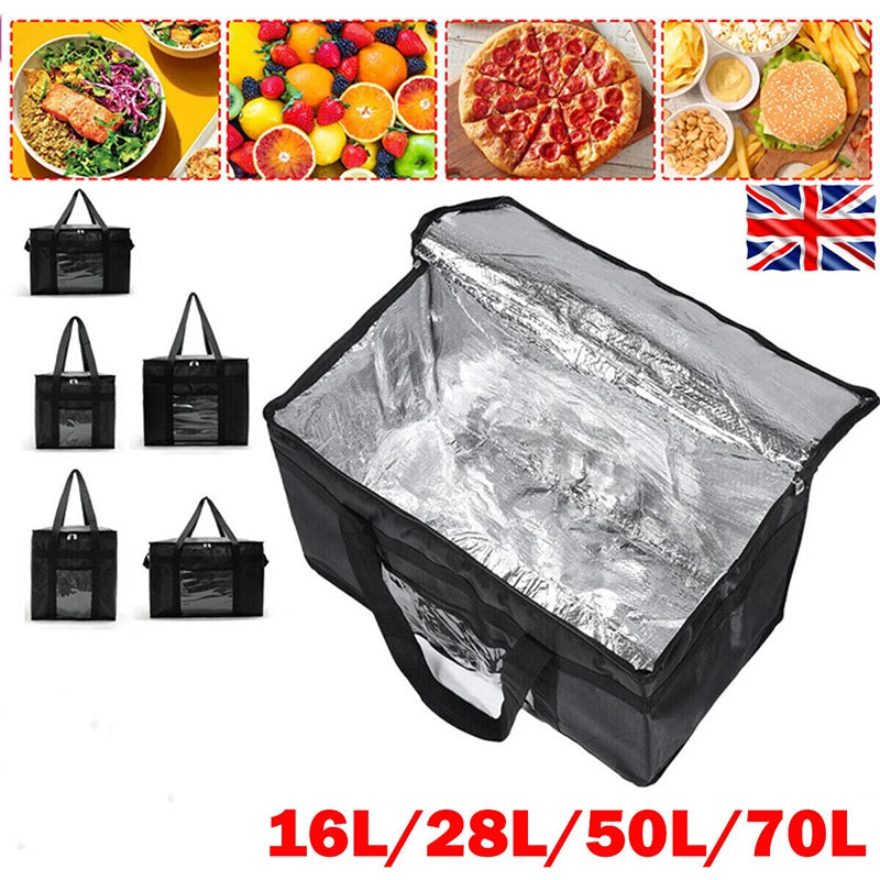 Insulated Thermal Cooler Bag - Leakproof Waterproof Nylon Lunch Tote for Picnic & Food Delivery, Multiple Sizes 16L–70L