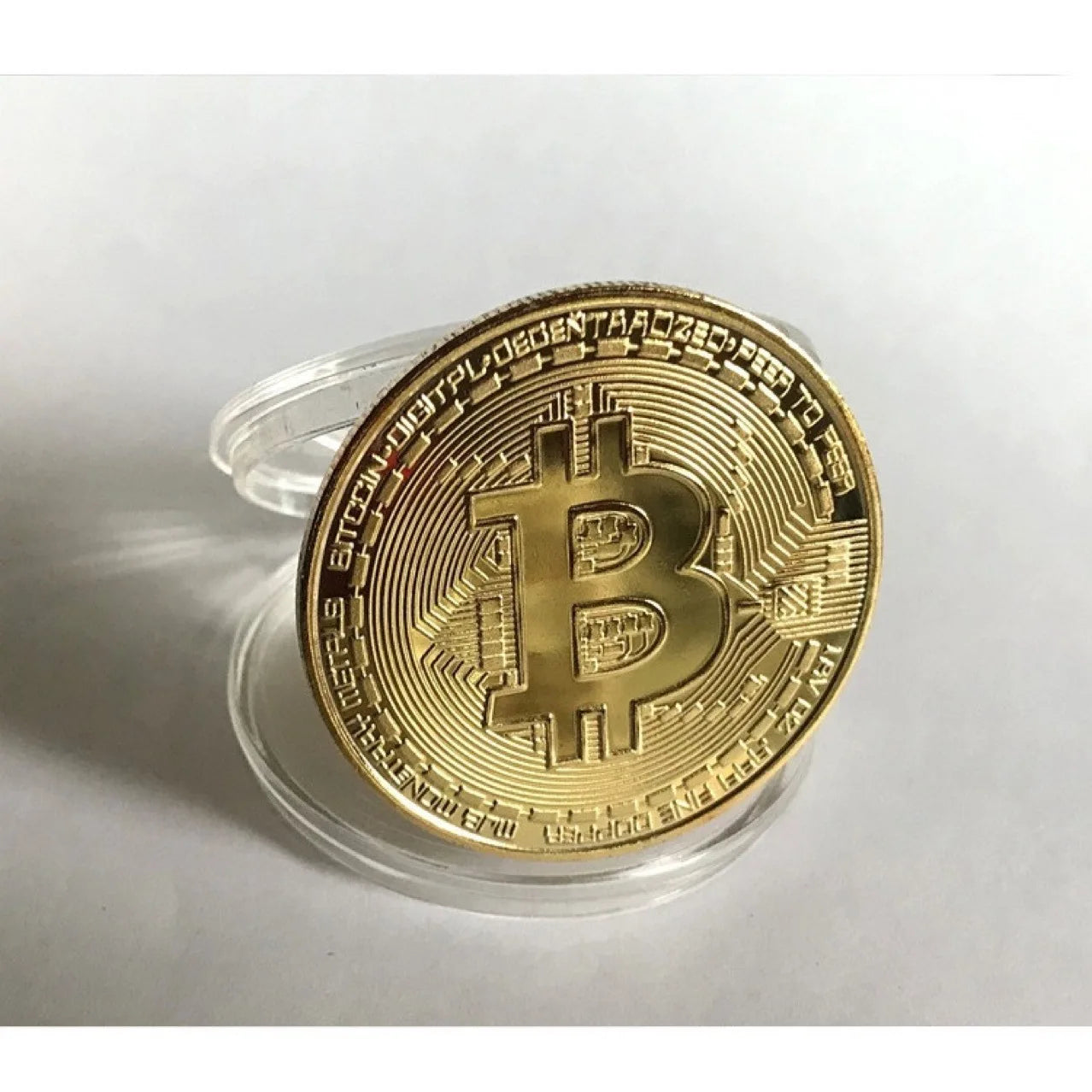 Gold-Plated Bitcoin Collectible Coin - Metal Commemorative Antique Cryptocurrency Replica Gift