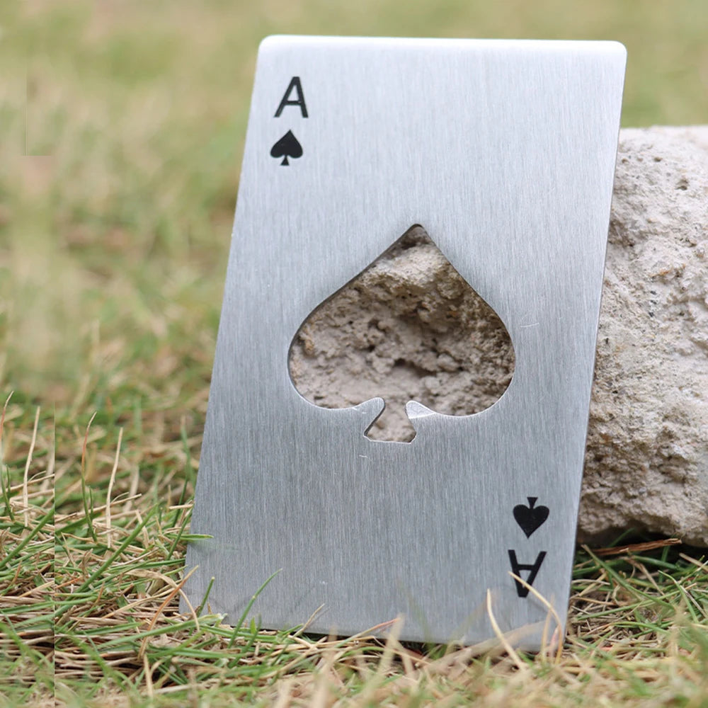 Stainless Steel Playing Card Bottle Opener (Spade Design) – Slim Credit Card Beer & Wine Opener