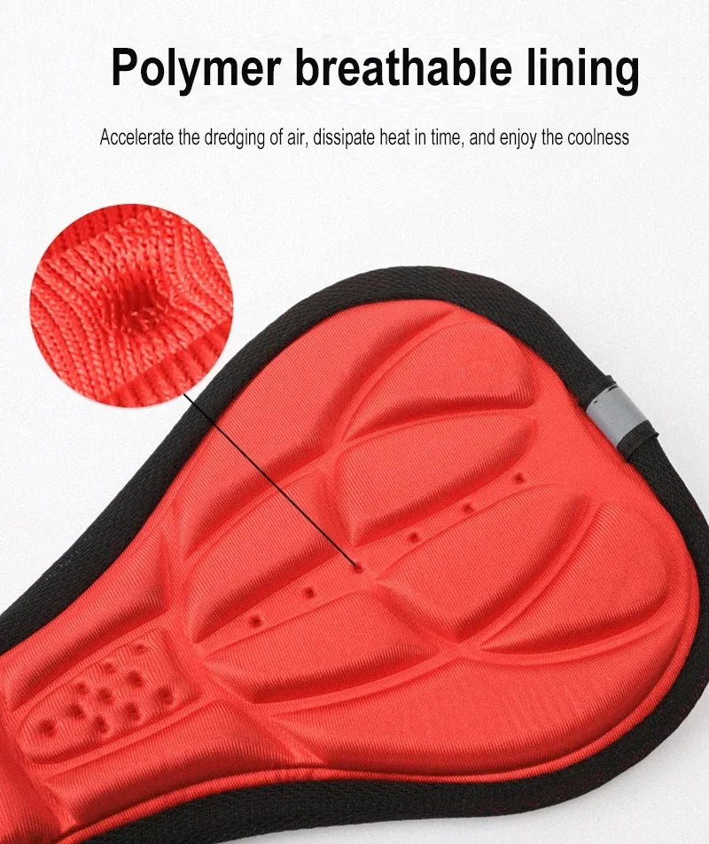 3D MTB Bike Saddle Cover 28 x 16 x 2 cm (11 x 6.3 x 0.8 in) — Breathable Foam & Gel Seat Cushion for Mountain & Road Bikes