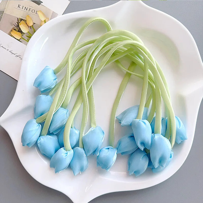 20-Pack Artificial Tulip Flower Hair Clips – DIY Hair Accessories & Headband Embellishments