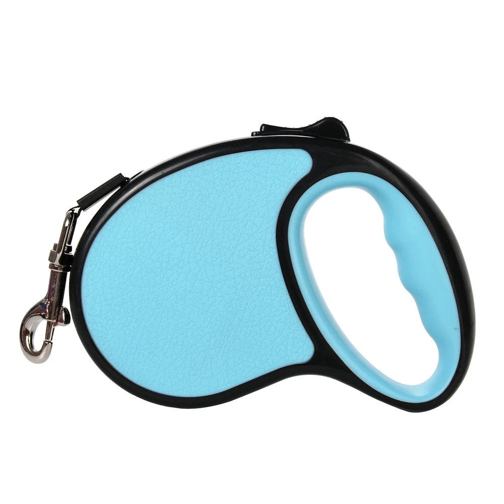 Retractable Dog Leash 3m/5m (9.8ft/16.4ft) Nylon Rope with Quick-Release ABS Case and Paw Print Keychain