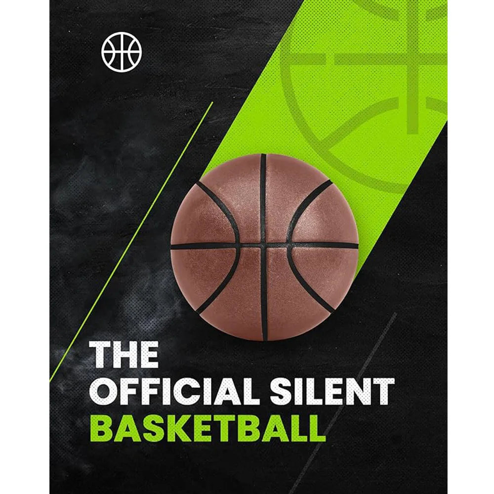 Silent Indoor Foam Basketball – Size 7 (29.5 in / 75 cm) Quiet Airless Dribble & Dunk Training Ball