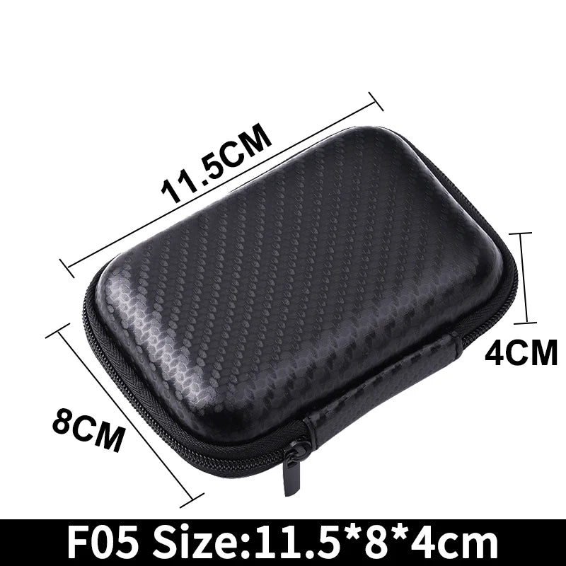 EVA Hard-Shell Earphone Case — Mini Portable Zipper Pouch & Cable Organizer for USB, Chargers, Memory Cards