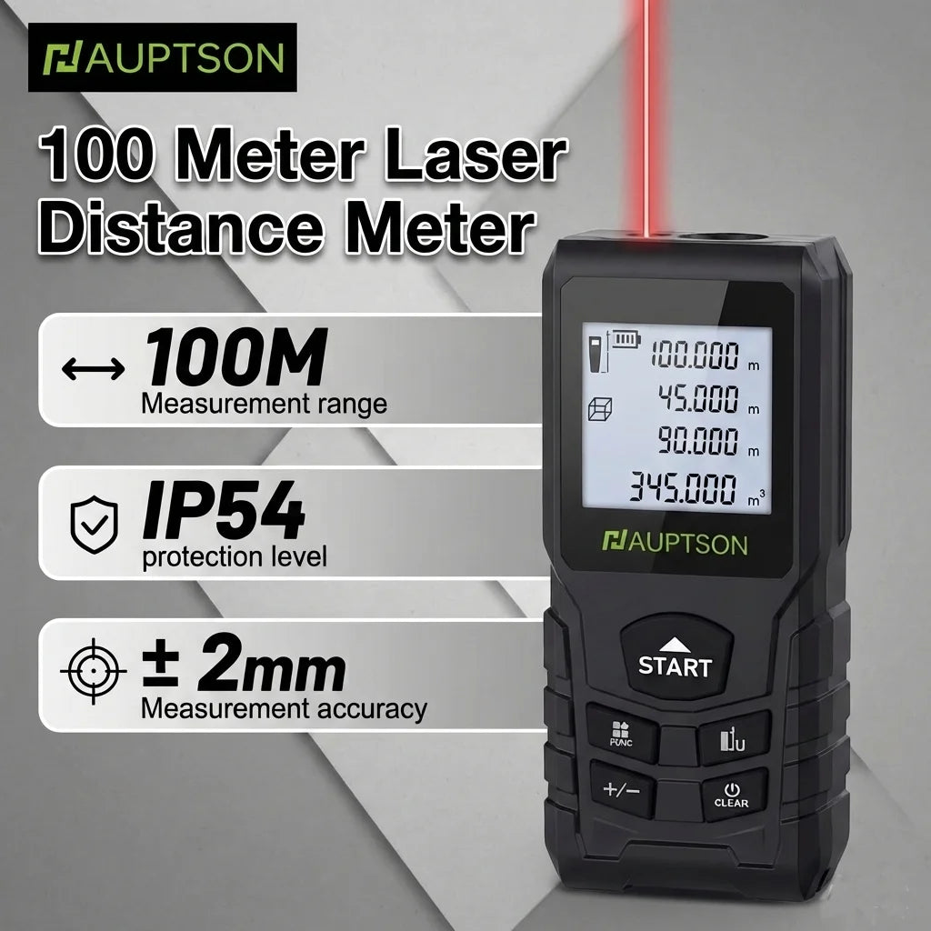 Laser Rangefinder 70m/100m (230ft/328ft) Digital Distance Meter Handheld for Construction & DIY