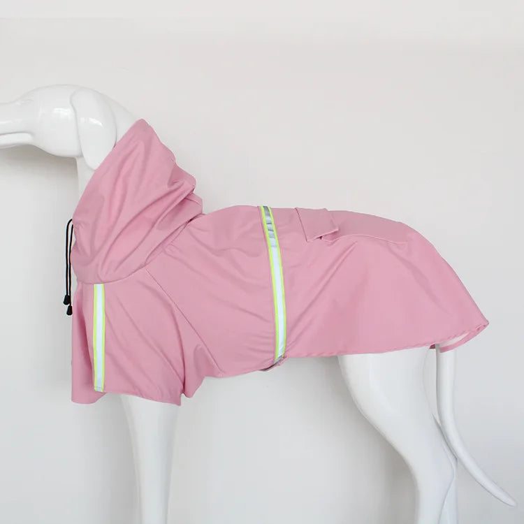 Large Hooded Dog Raincoat Waterproof Windproof Reflective Cloak for Corgi and Puppy