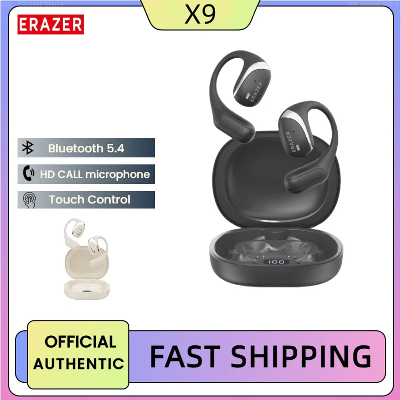 Open-Ear Wireless Bluetooth Sports Headphones HiFi Stereo with Mic Noise Reduction IPX5 Waterproof