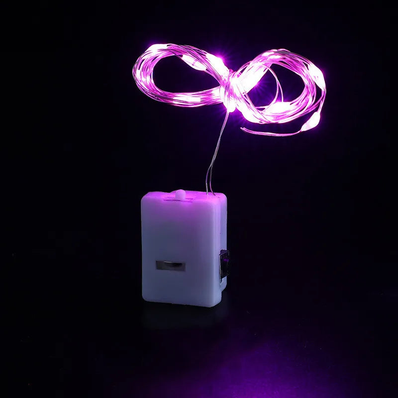 Button Battery LED Fairy String Lights - 1m (3.3 ft) 10 LED & 2m (6.6 ft) 20 LED, Warm White/White/Blue/Pink/Multicolor, Indoor Outdoor
