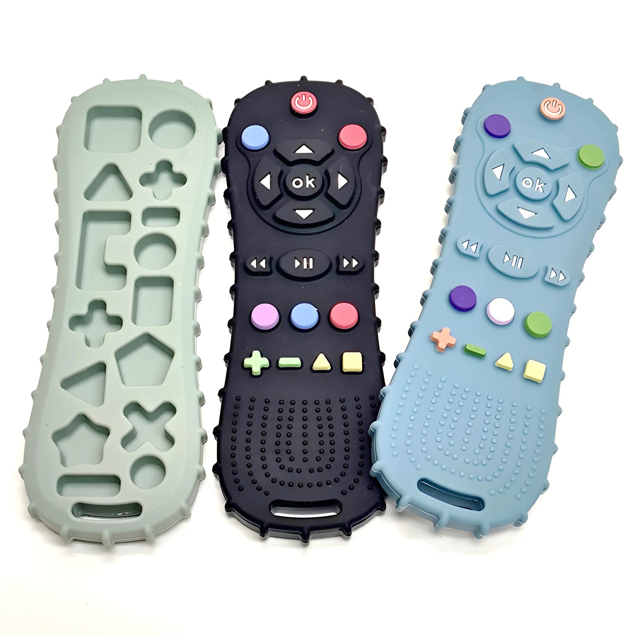 Baby Silicone Remote Control Teether BPA-Free Pacifier Bracelet Teething Toy 1/3-Pack
