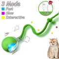 2-Pack Rechargeable Interactive Rolling Cat Ball Toy with Faux Tail — Smart Electric Pet Toy