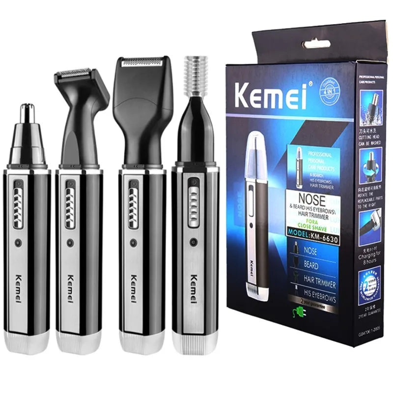 4-in-1 Cordless Rechargeable Nose, Ear, Beard & Hair Trimmer Grooming Kit