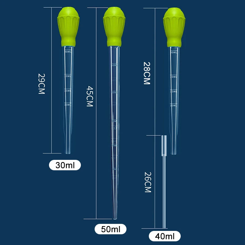 Aquarium Siphon Pipette Fish Tank Vacuum Cleaner – Water Changer, 11.4/17.7/21.3 in (29/45/54 cm), 30/40/50 ml (1.0/1.4/1.7 fl oz)