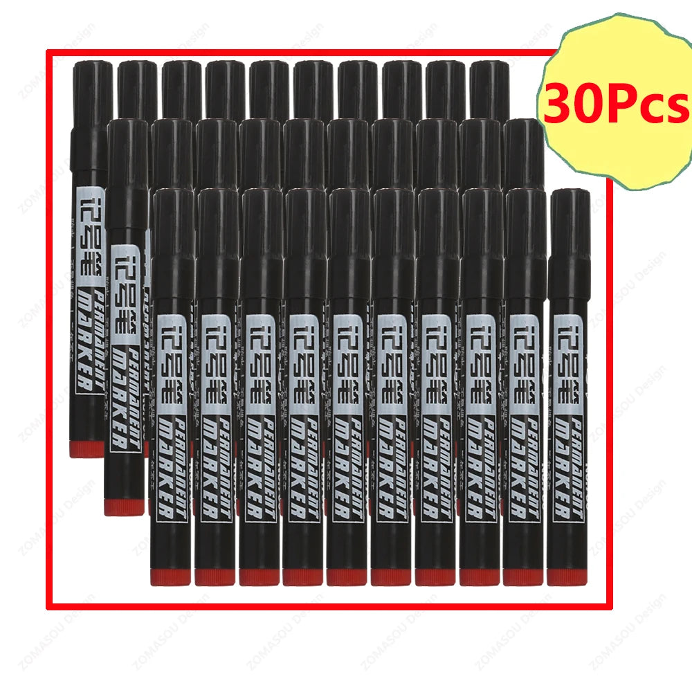 Waterproof Oil-Based Permanent Marker Pens - Quick-Dry Black Blue Red for Metal, Glass & Paper (Bulk 1–100 pcs)