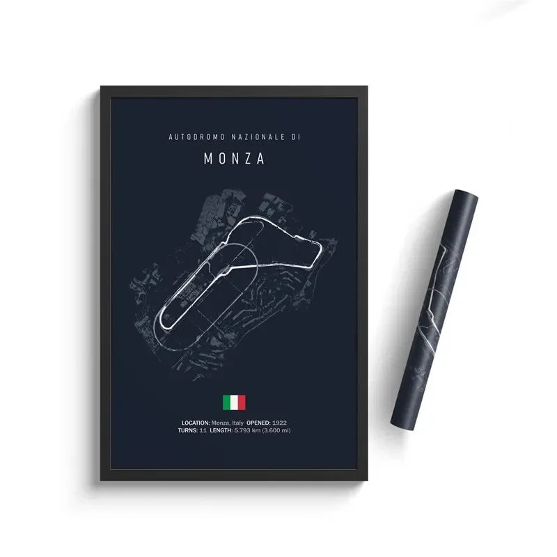 F1 Track Canvas Print – Imola & Monaco Circuit Wall Art, Formula 1 Motorsport Poster, Unframed Nordic Racing Decor for Home