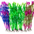5/10-Pack Artificial Aquarium Plants - Plastic Seaweed Fish Tank Decorations, Assorted Heights 4.7-13.8 in (12-35 cm)