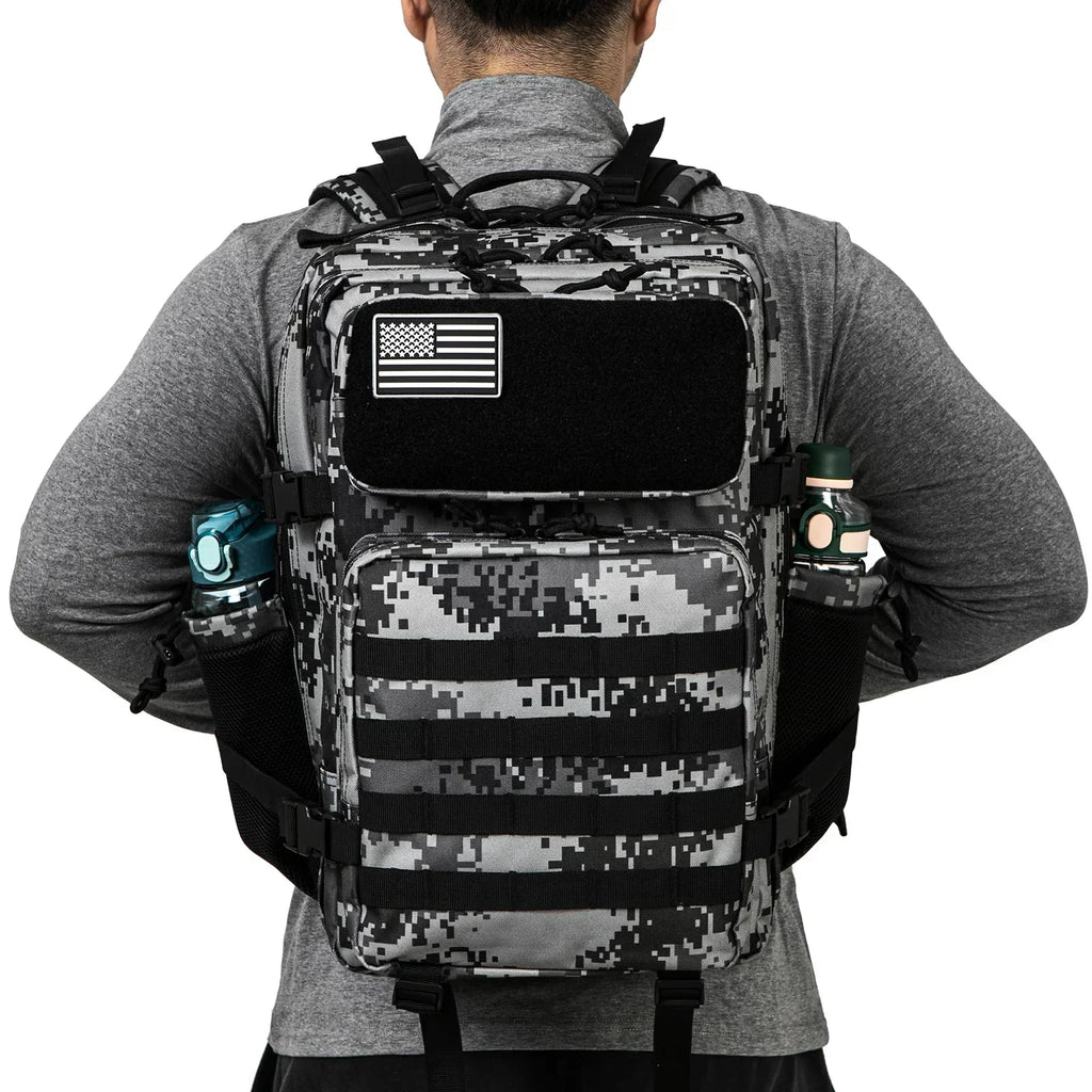 45L Tactical Backpack - 900D Waterproof MOLLE Rucksack for Hiking, Camping, Travel & School